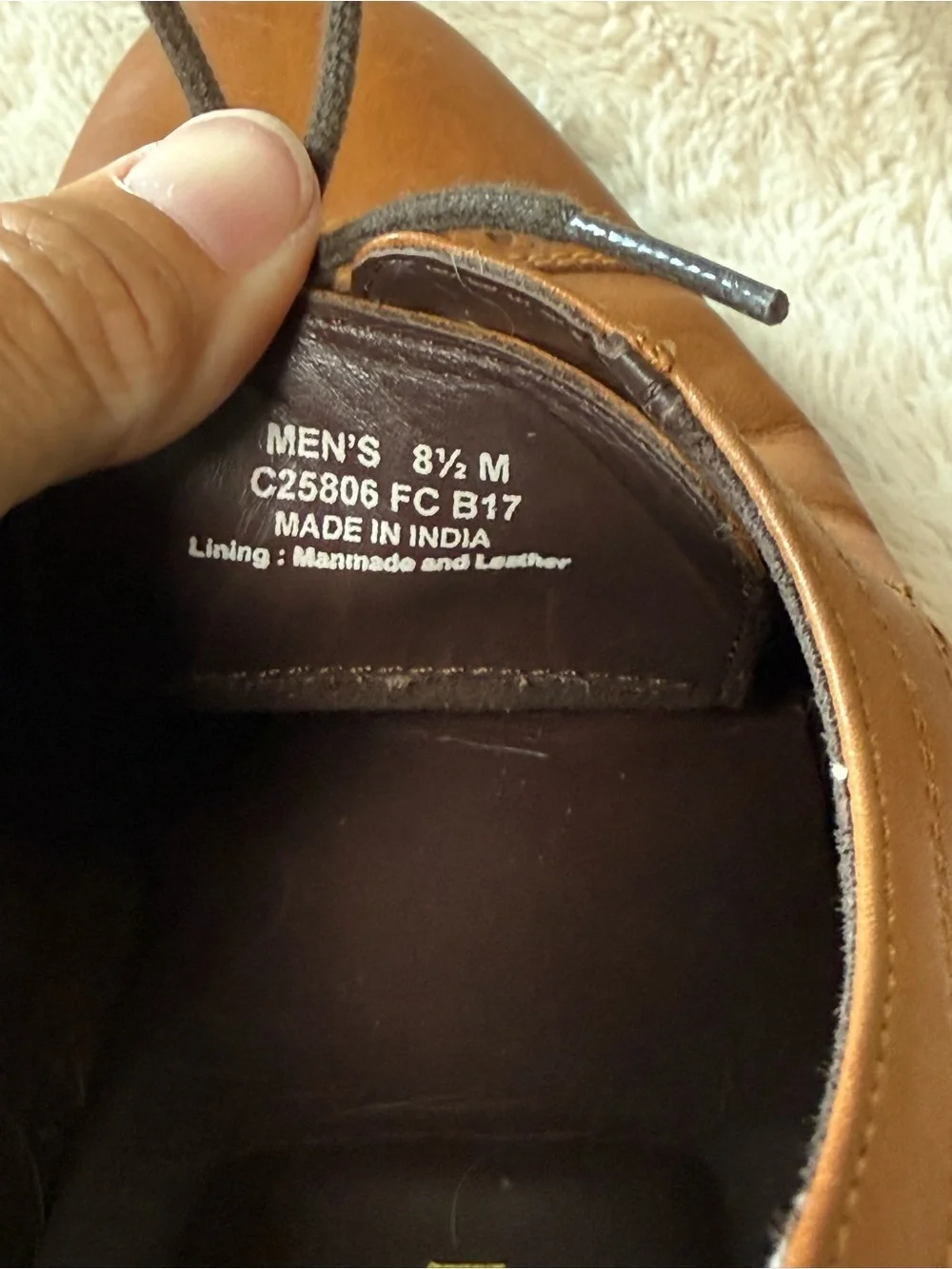 Men's Cole Haan Dustin Cap Brogue II Brown Cognac Leather Shoes Oxfords Sz 8.5